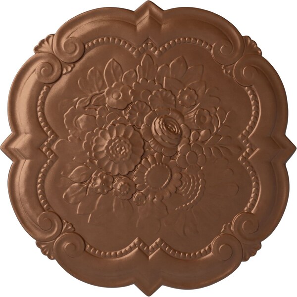 Ekena Millwork Victorian Ceiling Medallion, Hand-Painted Polished Copper, 24 3/8"OD x 1"P CM24VIPOS - main